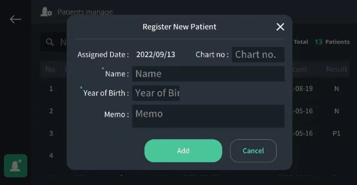 Cerviray_App_25_Patients_Manage